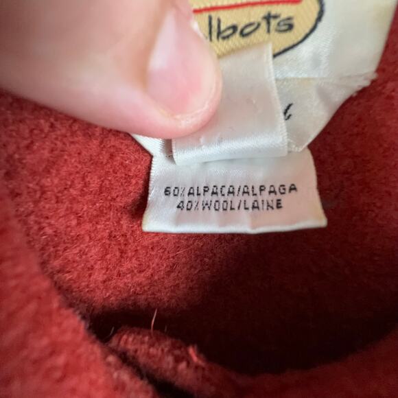 Talbots Alpaca Wool Blend Red Jacket Zip Pockets Medium Made in Peru - Picture 5 of 6